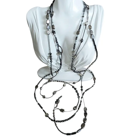 Silpada Sterling Silver Multistrand Hematite Seed Bead Dewdrops Necklace N2097 - Picture 15 of 15